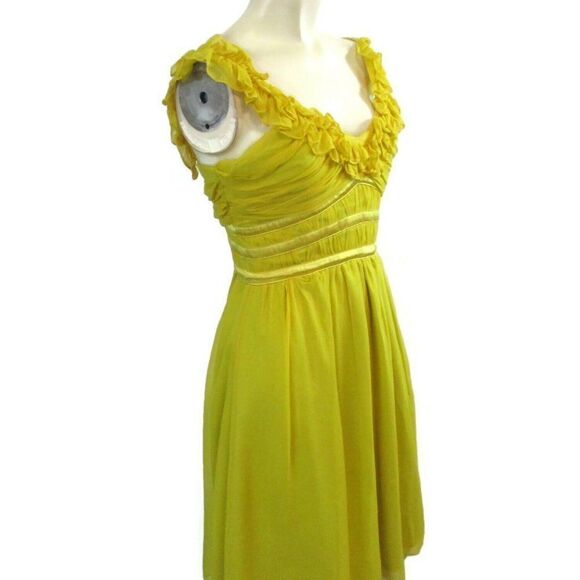 Diane von Furstenberg Yellow Silk Dress 2 - Picture 4 of 7
